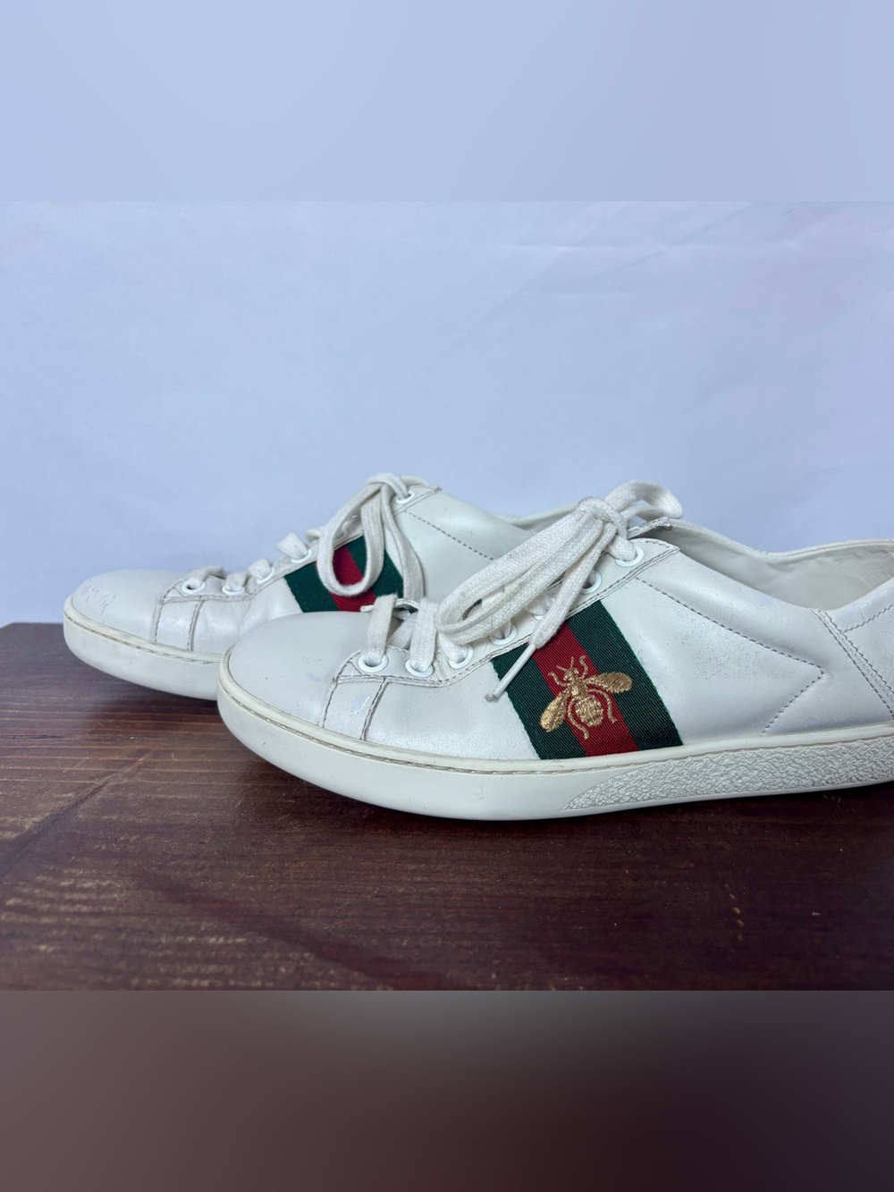 Gucci Ace Embroidered Leather Sneakers - Picture 3 of 7